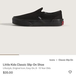 Vans Little Kids Classic Slip On Shoes